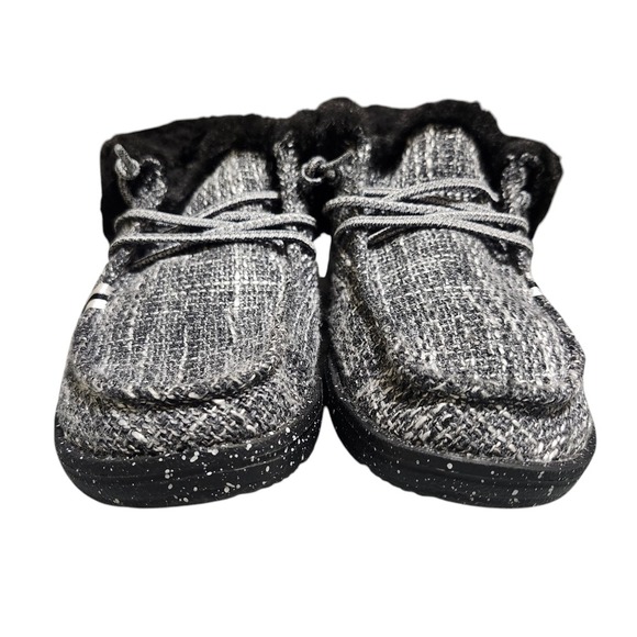 Hey Dude Britt Boho cookies & cream faux fur boot loafers fold youth 4 ladies 5 - Picture 2 of 7